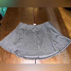 Women's Black and White Gingham Skort